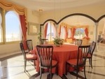 Villa dining room with inlay marble rose compass motif