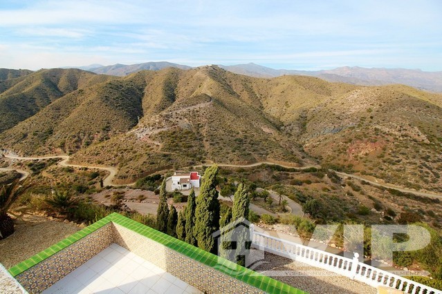 Views inland with the smaller 2 bed villa below